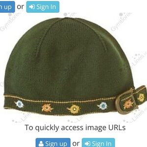GYMBOREE EQUESTRIAN CLUB GREEN SWEATER HAT BERET WITH FLOWERS & BUCKLE 3-4 YRS